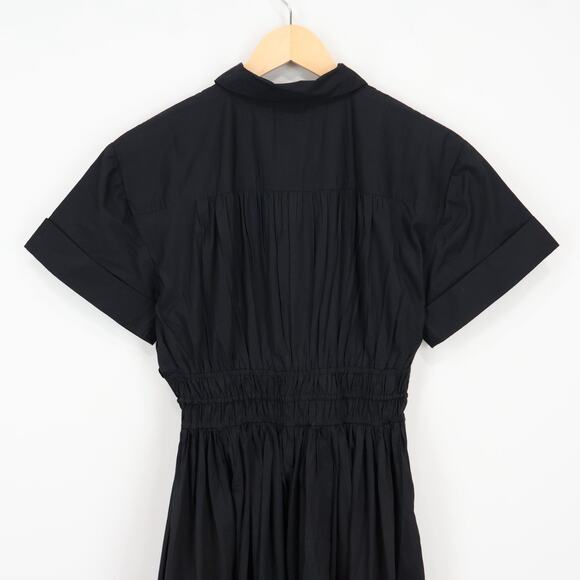 J.Crew Elena Midi Shirtdress Cotton Poplin Black Size 6 NWT - Picture 7 of 10